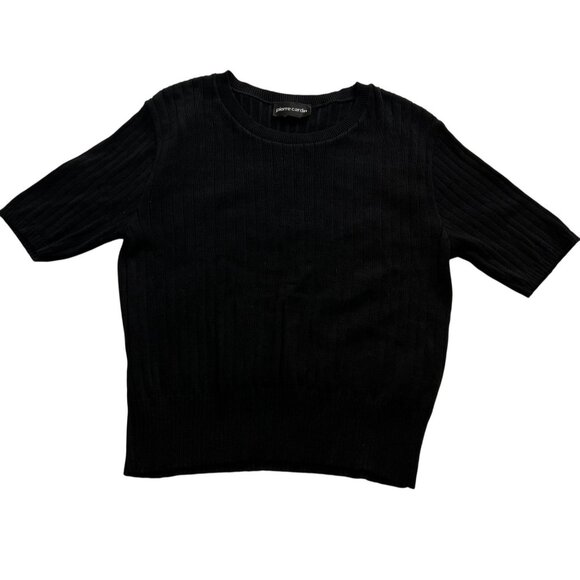 Pierre Cardin Short Sleeve Sweater in Black - Picture 1 of 3